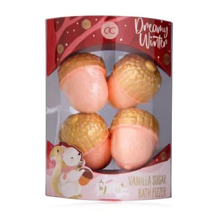 Accentra Dreamy Winter Vanilla Sugar Fizzer Kąpielowa kula 4x30 g - Kosmetyki do kąpieli - miniaturka - grafika 1