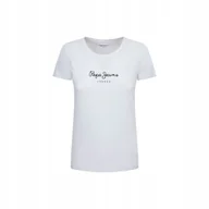 Koszulki i topy damskie - PEPE JEANS KOSZULKA DAMSKA T-SHIRT BIAŁA r. S - miniaturka - grafika 1