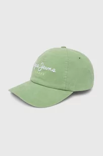 Pepe Jeans czapka z daszkiem bawełniana dziecięca ONI kolor zielony z aplikacją - Czapki dla dzieci - miniaturka - grafika 1