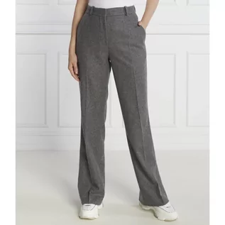 Spodnie damskie - Calvin Klein Wełniane spodnie | Regular Fit - grafika 1