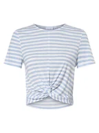 Koszulki i topy damskie - Vila - T-shirt damski  VIMooney, niebieski|biały - miniaturka - grafika 1