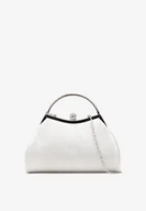 Torebki damskie - Srebrna Trapezowa Torebka Kopertówka Vices z Rączką i Odpinanym Łańcuszkiem Accodia - miniaturka - grafika 1