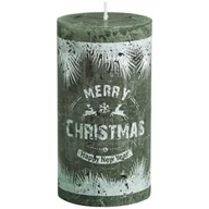 Świece - Świeca pieńkowa Rustic zielona 130 x 68 mm Bolsius - miniaturka - grafika 1