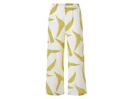 Spodnie damskie - esmara® Spodnie damskie z lnem i bawełną (Biały/zielony, 42) - miniaturka - grafika 1