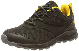 Buty dla chłopców - Jack Wolfskin Unisex dziecięce buty trekkingowe Woodland Texapore Low K, Czarny Burly Yellow Xt - 28/30 EU - grafika 1