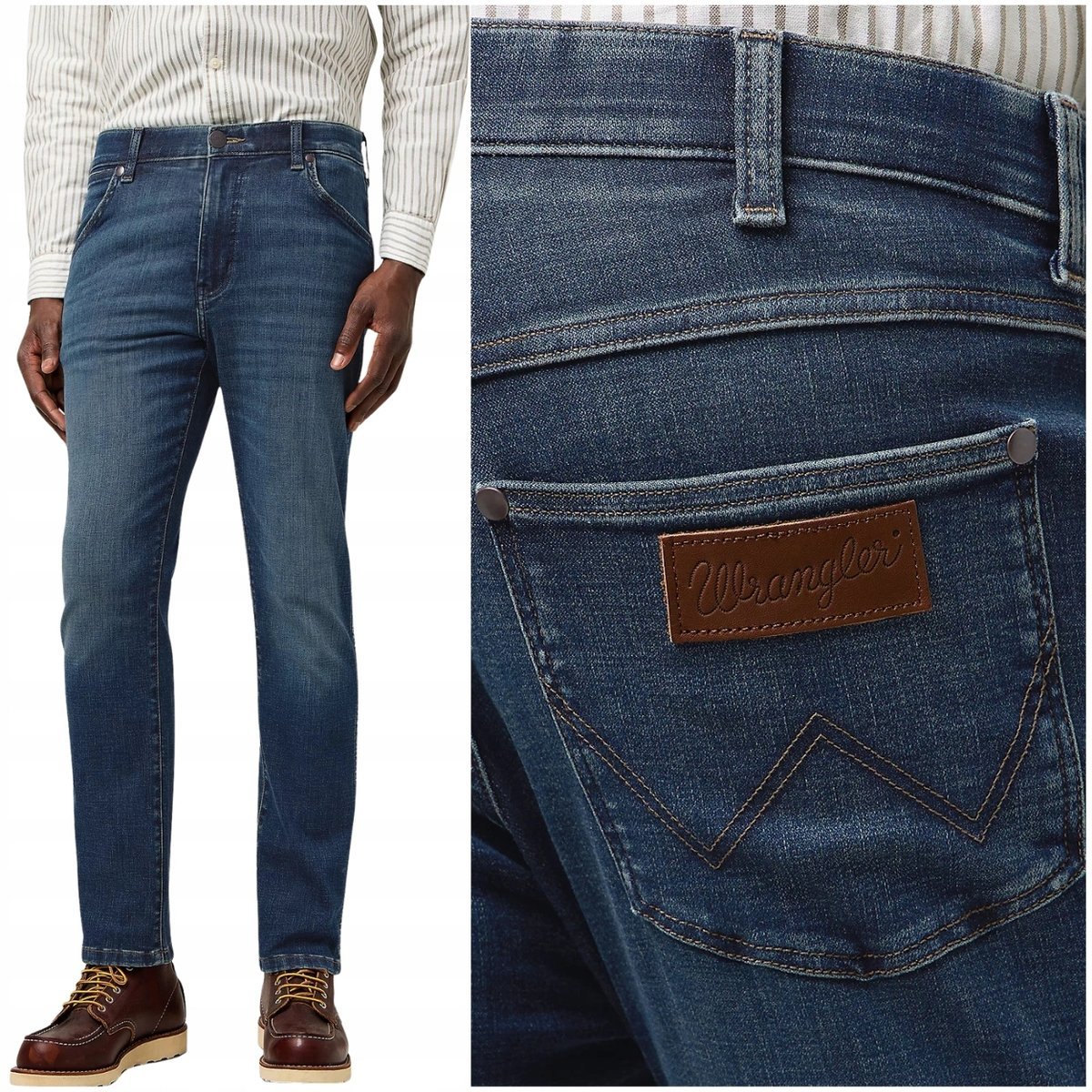 Wrangler LARSTON slim FREE TO STRETCH dopasowane spodnie jeansowe W38 L34