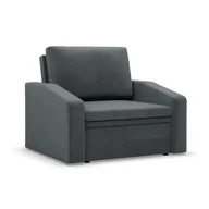 Fotele - Fotel z funkcją spania, Punto, velvet, 108x87x80 cm, ciemny szary - miniaturka - grafika 1