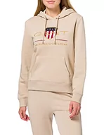 Swetry damskie - GANT Damski sweter z kapturem, Dry Sand, XXL - miniaturka - grafika 1