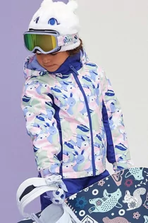 Kurtki i płaszcze dla dziewczynek - Roxy kurtka narciarska dziecięca SNOWY TALE JK SNJT kolor niebieski - grafika 1