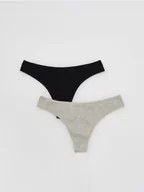 Majtki damskie - Reserved - Majtki typu stringi 2 pack - czarny - miniaturka - grafika 1
