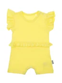 Kombinezony dla dzieci - Dziewczęcy rampers żółty Nicol r.92 - miniaturka - grafika 1