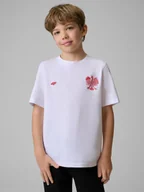 Koszulki dla dziewczynek - 4F Koszulka kibica dziecięca - biała 164 (13-14 lat) - miniaturka - grafika 1