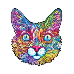 Imponujący kot drewniane puzzle 100 el. Unidragon - Puzzle - miniaturka - grafika 1