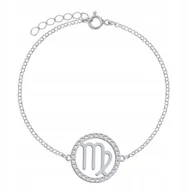 Bransoletki - Bransoletka Znak Zodiaku PANNA SREBRO DEDYKACJA GR - miniaturka - grafika 1