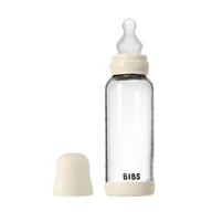 Butelki dla niemowląt - BIBS BUTELKA SZKLANA ze smoczkiem antykolkowym z silikonu medycznego, pojemność 240 ml, IVORY - miniaturka - grafika 1