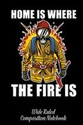 Pozostałe książki obcojęzyczne - Firefighter Fire Department Thin Red Line Fireman Wide Ruled Composition Notebook: Became A Fireman, For Who Love Firefighters | Special Black Cover - miniaturka - grafika 1