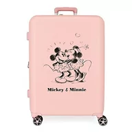Walizki - Disney Mickey & Minnie Kisses Walizka średniej wielkości Nude 48x70x26 cms Twarde mocowanie ABS Wbudowany 88L 3,98 kg 4 Koła Podwójne, Różowy, Talla única, średnia walizka - miniaturka - grafika 1
