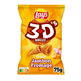 Chipsy W Kształcie Rożka 3D O Smaku Sera I Szynki Lays, 75G - Chipsy - miniaturka - grafika 1
