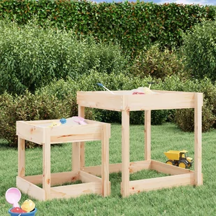 Stoliki piaskownice, 2 szt., lite drewno sosnowe Lumarko! - Place zabaw - miniaturka - grafika 4