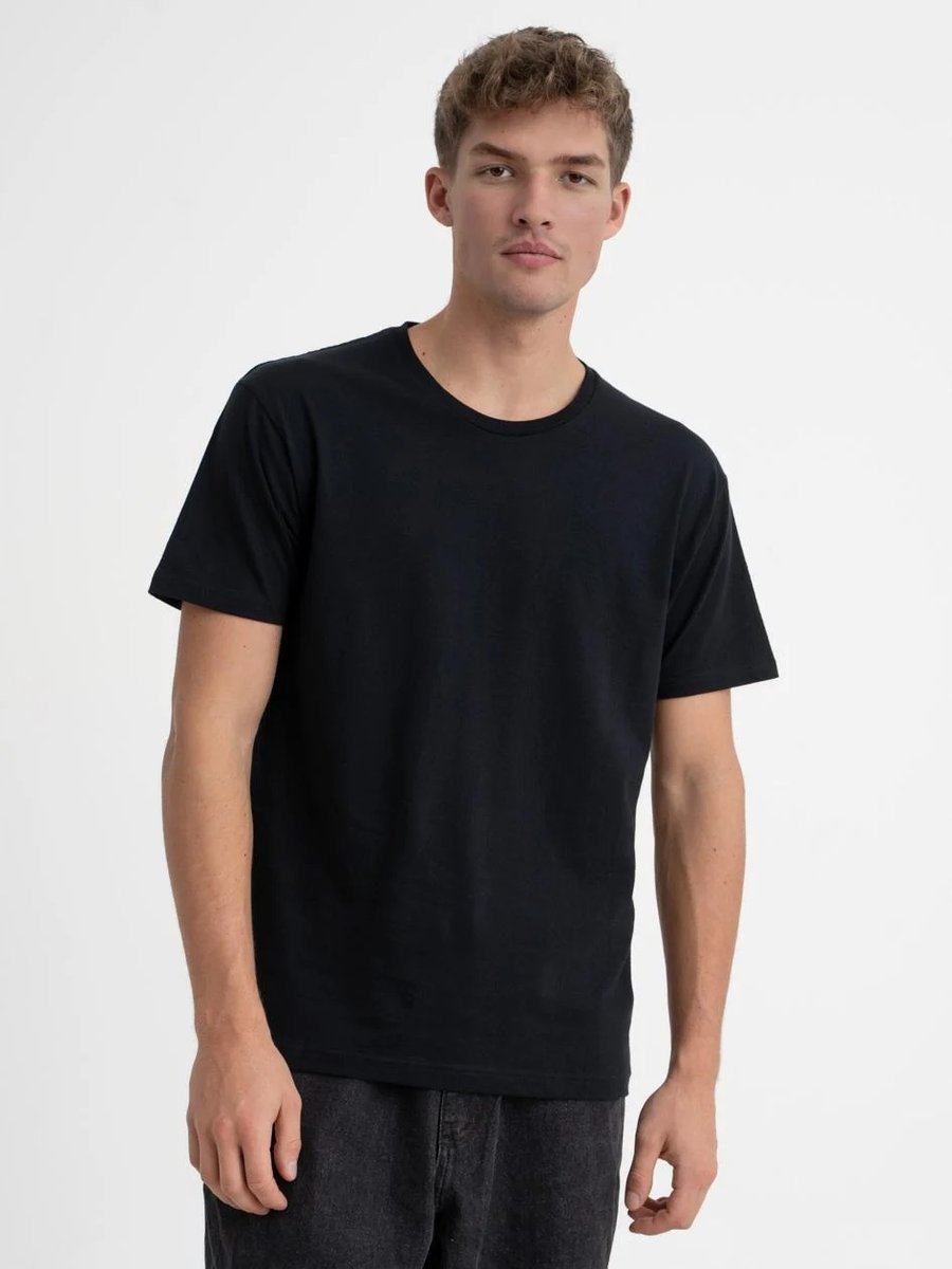T-SHIRT MĘSKI BASIC Koszulka 100% BAWEŁNIANA Męska CZARNA KLASYCZNA S