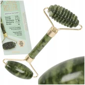 Masażery - Jadeitowy Roller Do Pielęgnacji Twarzy Masażer 2W1 Teksturowy Wałek Rolka - miniaturka - grafika 1