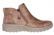 Botki damskie - SKECHERS DAMSKIE BOTKI ZA KOSTKĘ BEŻOWE Z SUWAKIEM 39 J3A - miniaturka - grafika 1