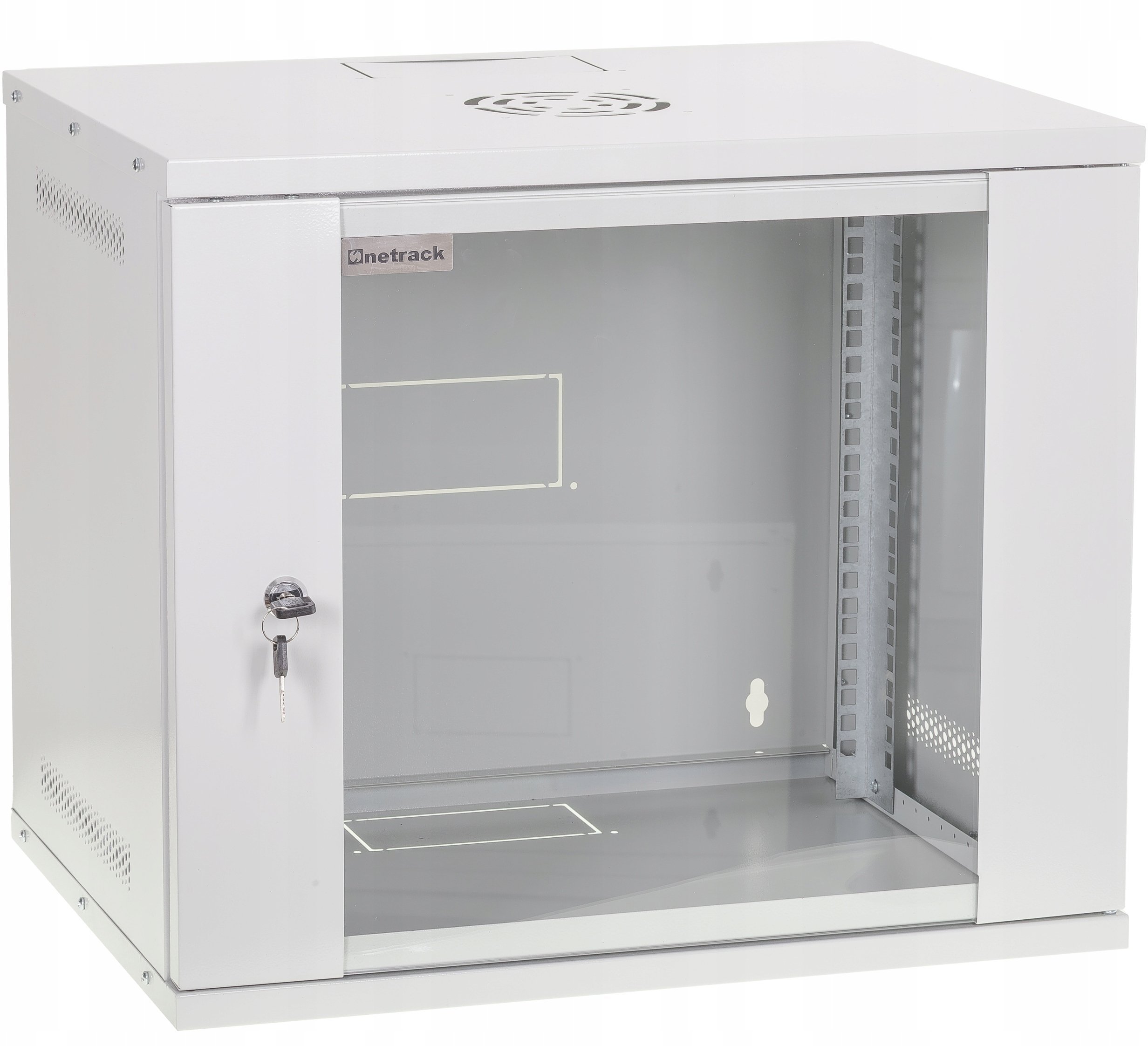 Szafa NetRack NETRACK Wall Mount Cabinet Rack 19in 9U 400mm ECO-Line* gray glass door 019-090-540-011E
