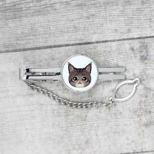 Kot Maine Coon Spinka do krawata Męska biżuteria - Spinki do mankietów i krawatów - miniaturka - grafika 1