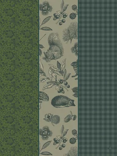 Le Jacquard Fran ais Ściereczka kuchenna Dans Les Bois Tryptique Zielona - Ściereczki, gąbki, czyściki - miniaturka - grafika 1