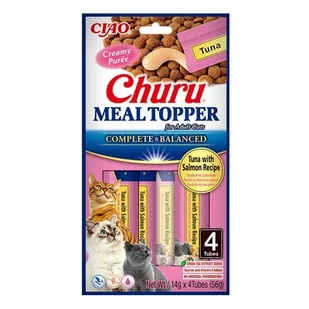 INABA Cat Meal Topper tuńczyk z łososiem 4x14g (56g) - Przysmaki dla kotów - miniaturka - grafika 1