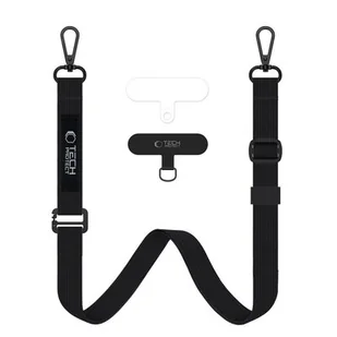 Smycz do telefonu TECH-PROTECT C6S Rope Crossbody Strap Czarny - Pozostałe akcesoria do telefonów - miniaturka - grafika 1