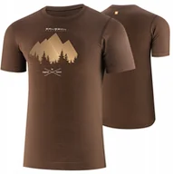 Koszulki męskie - SS1265M Koszulka męska z krótkim rękawem OUTDOOR WOOL PRO brązowy XL - GÓRY 11 - miniaturka - grafika 1