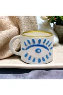 Kubki - MNZ-Evil Eye wzorzysty ręcznie robiony kubek do kawy Evil Eye miska na przekąski w paski - miniaturka - grafika 1