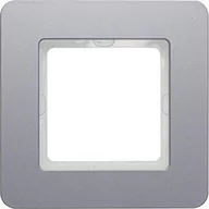 Klawisze i ramki - Hager polo Q.7 Ramka pojedyncza aluminium 10116074 10116074 - miniaturka - grafika 1