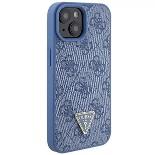 Guess GUHCP15SP4TDPB iPhone 15 6.1" niebieski/blue hardcase Leather 4G Triangle Strass - Etui i futerały do telefonów - miniaturka - grafika 4