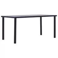Stoły - vidaXL Stół jadalniany, czarny i betonowy szary, 160x80x75 cm, MDF - miniaturka - grafika 1