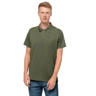 Koszulki męskie - Koszulka polo męska Jack Wolfskin TRAVEL POLO MEN greenwood - S - miniaturka - grafika 1