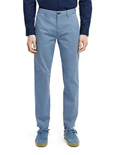 Scotch & Soda Essentials Stuart-Organic Cotton Stretch Twill spodnie chinosy męskie, Cosmos Blue 4855, 28W / 30L - Spodnie męskie - miniaturka - grafika 1