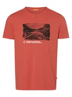 Koszulki męskie - Camel Active Koszulka męska Mężczyźni Bawełna czerwony|pomarańczowy nadruk, M - miniaturka - grafika 1