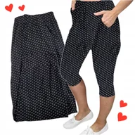 Legginsy - GROSZKI CZARNE LEGINSY 3/4 KIESZENIE rybaczki letnie wygodne 54 56 7XL 8XL - miniaturka - grafika 1
