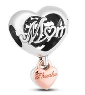 Wisiorki - PETERSON zawieszka charms serce srebrna do bransoletki srebro 925 - miniaturka - grafika 1