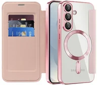 Etui i futerały do telefonów - Etui z klapką Supero Wallet do Samsung Galaxy S25 Plus Magsafe, różowe - miniaturka - grafika 1