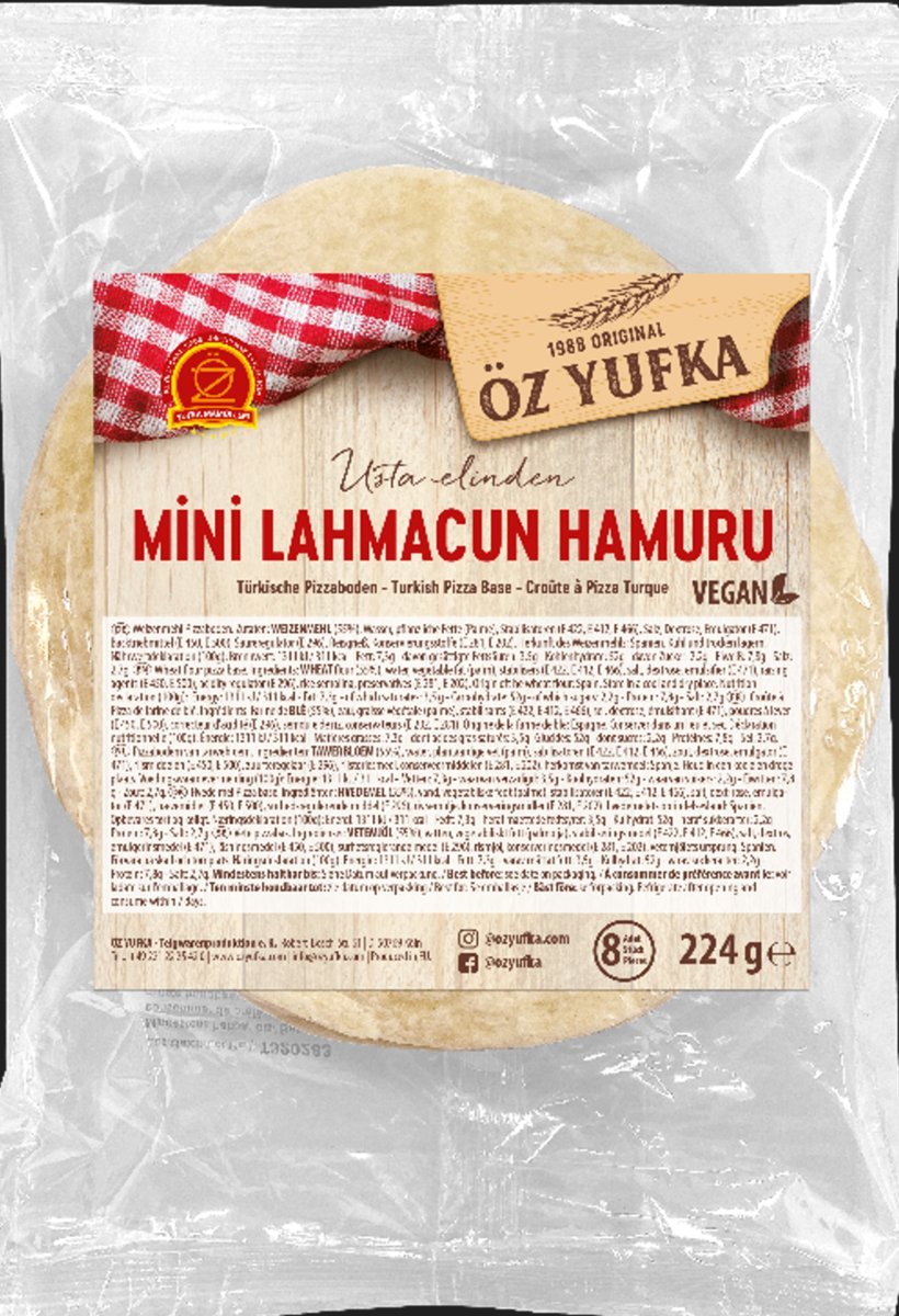Gotowe Spody do Lahmacun Mini 224g – 8 sztuk Baza do Tureckiej Pizzy