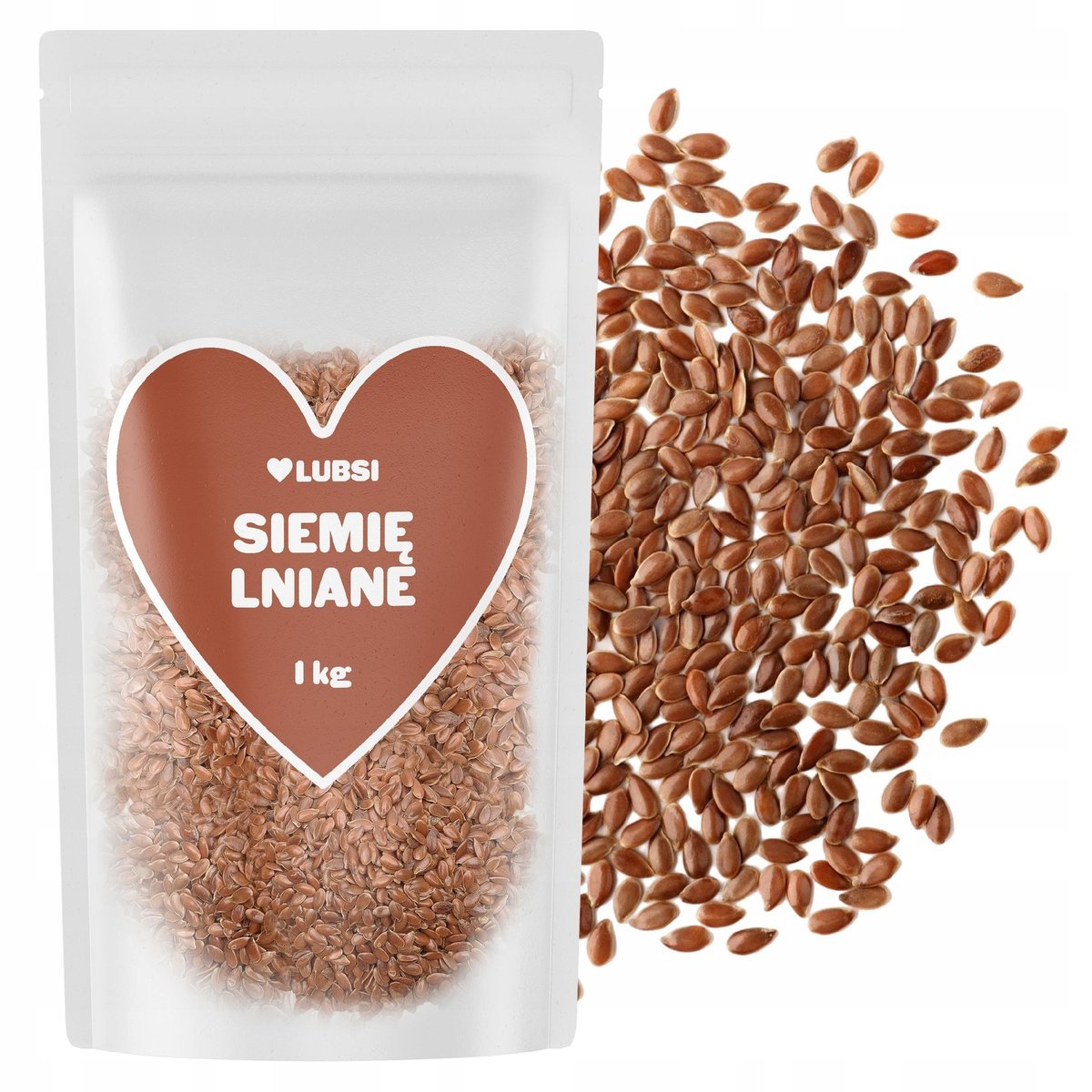 Siemię lniane brązowe naturalne 1kg LUBSI len brązowy wysoka jakość
