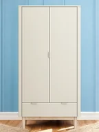 Łóżeczka i kojce - Szafa Miloo 2 drzwiowa beżowa ryflowana - miniaturka - grafika 1