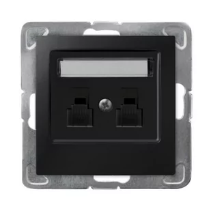 Ospel IMPRESJA Gniazdo telefoniczne podwójne niezależne czarny metalik GPT-2YN/m/33 GPT-2YN/m/33 - Gniazdka elektryczne - miniaturka - grafika 1