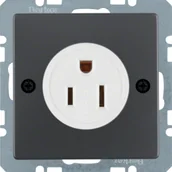 Gniazdka elektryczne - Berker Gniazdo z uziemieniem standard USA/KANADA NEMA 5-15 R, Q.1/Q.3/Q.7 - antracyt mat - miniaturka - grafika 1