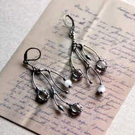 Kolczyki - Asymetryczne kolczyki czarownicy w stylu boho z gałązkami drzew - miniaturka - grafika 1