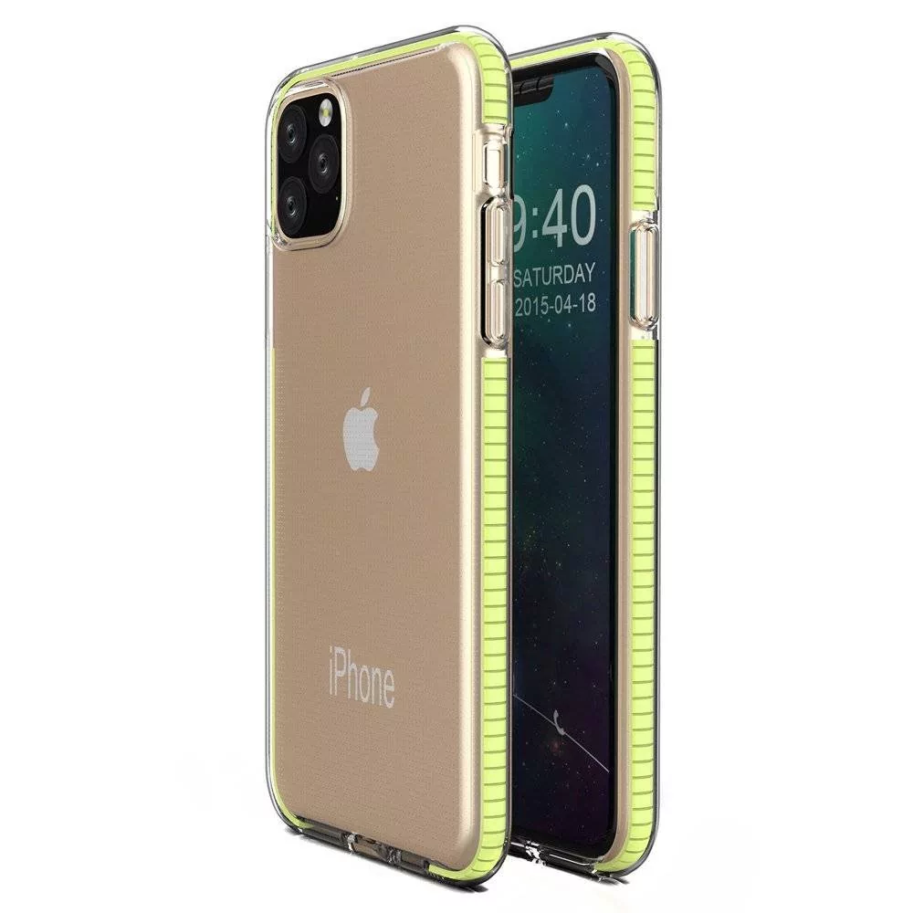 Hurtel Spring Case pokrowiec żelowe etui z kolorową ramką do iPhone 11 Pro żółty - Żółty