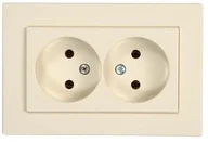 Gniazdka elektryczne - SOCKET DOUBLE BEIGE XP - miniaturka - grafika 1